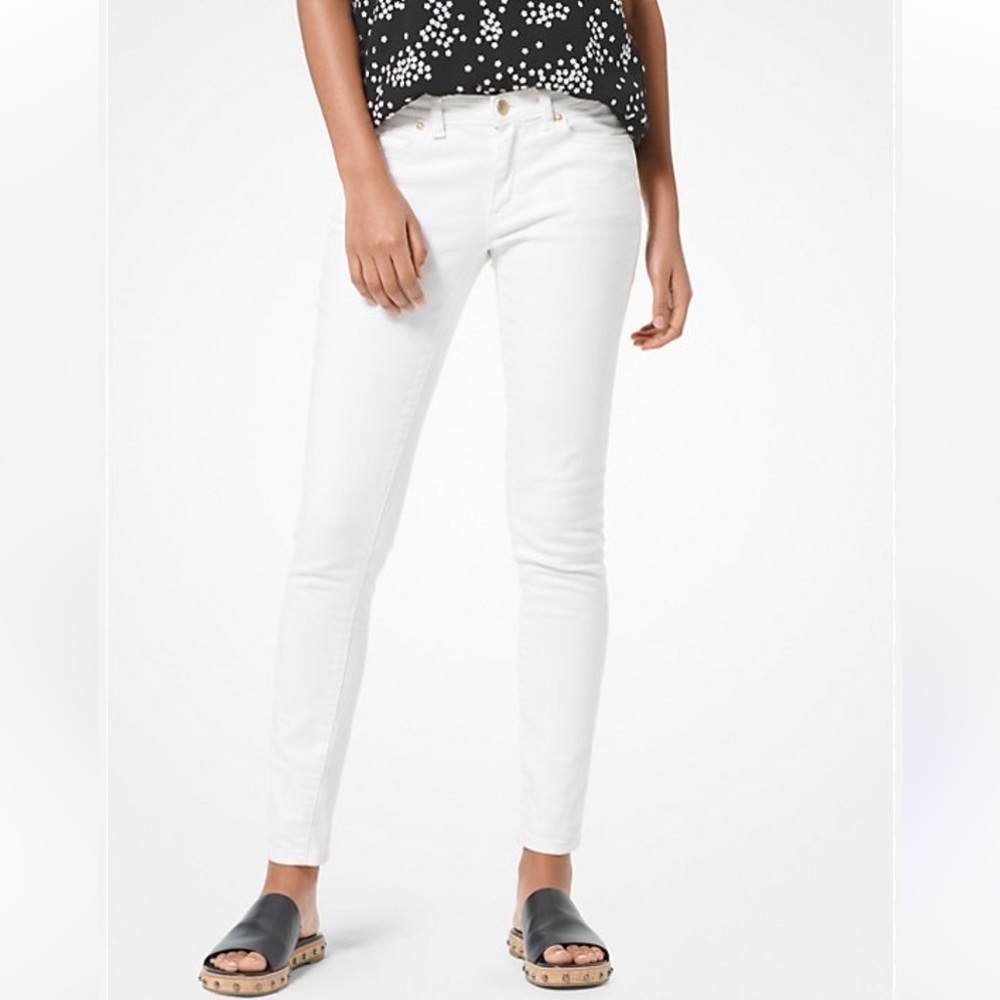 Michael Kors Selma Skinny Jeans White Slim Fit Sz 10